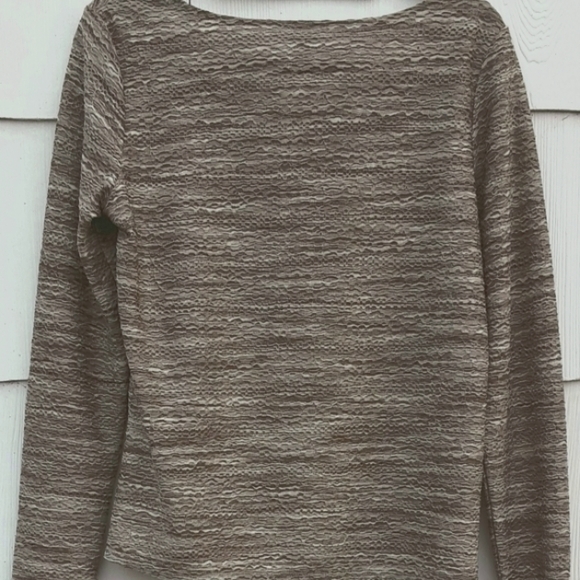 3/$15 🎄or FREE JJill Crinkle Ribbon Top Sophisticated Neutralmarbled design co - Picture 6 of 9